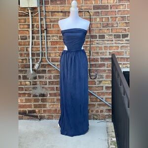 Free People Strapless Navy Dress